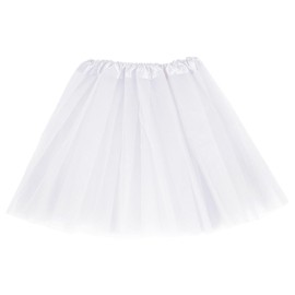 EUPSIIU Women's Tulle Tutu Skirt Girls Tutu Skirt, White Tutu Skirts for Women, 5 Layered Tutu Skirt, Ballet Dance Skirt, Tutu Costume Festival Clothes, for Ballet Prom Party (White)