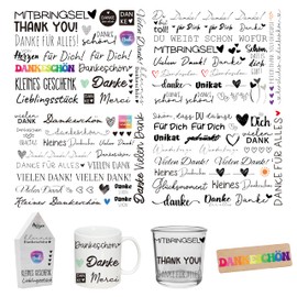 FloraVigo Rub On Sticker Approx. A5 19 x 14 cm (4 Pieces) (Thank You)