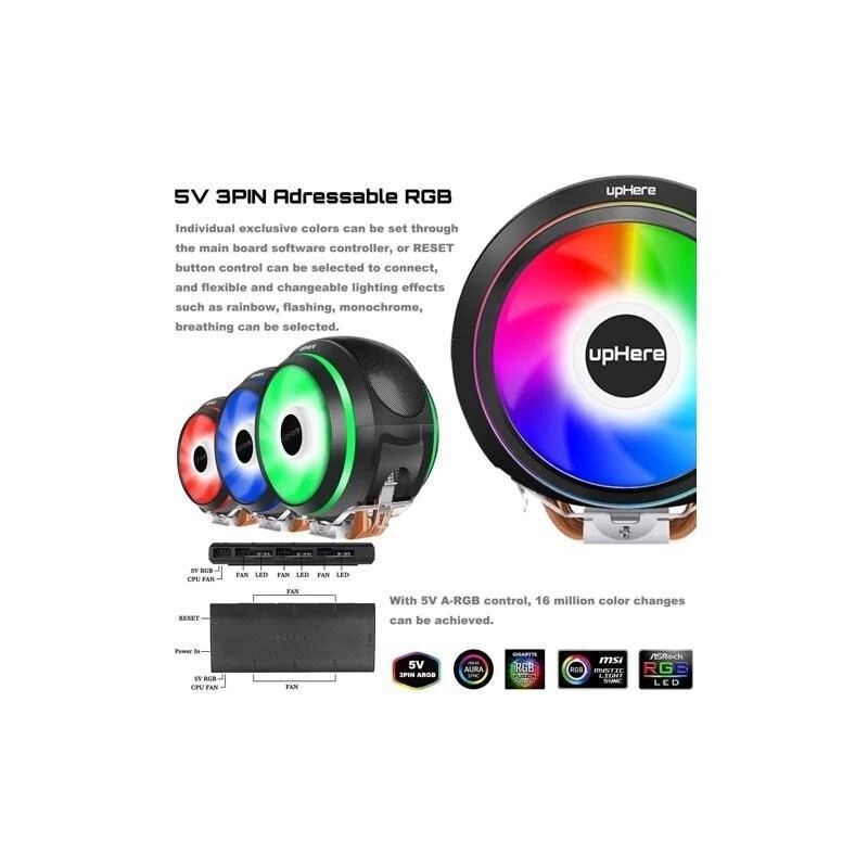 upHere CCF150ARGB High Performance CPU Air Cooler w FREE RGB