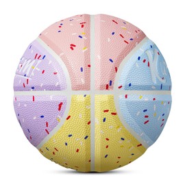 Kuangmi - Balón de baloncesto infantil tamaño 5 para niños pequeños, niños y niñas, interiores y exteriores, multicolor