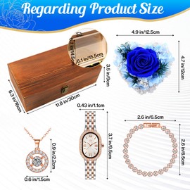 NERCHVO Preserved Real Rose, Valentines Day Gifts for Her, Romantic Gifts for Wife Girlfriend Women, Real Forever Rose, Watches Sets Gifts for Women - Blue Rose