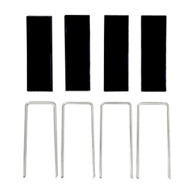 KMNKSCN Outdoor Plastic Straw Rug Accessories Kit with 4 Pack Rug Gripper Pads and Rug Stakes, Keep Area Rugs Corners Flat, Hold Carpet in Place on Hardwood Floors