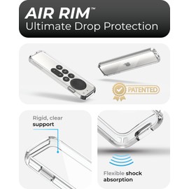 TotalMount Air Rim Case for Apple TV Remotes – Slim, Hybrid Apple TV Remote Case with Ultimate Drop Protection – Clear