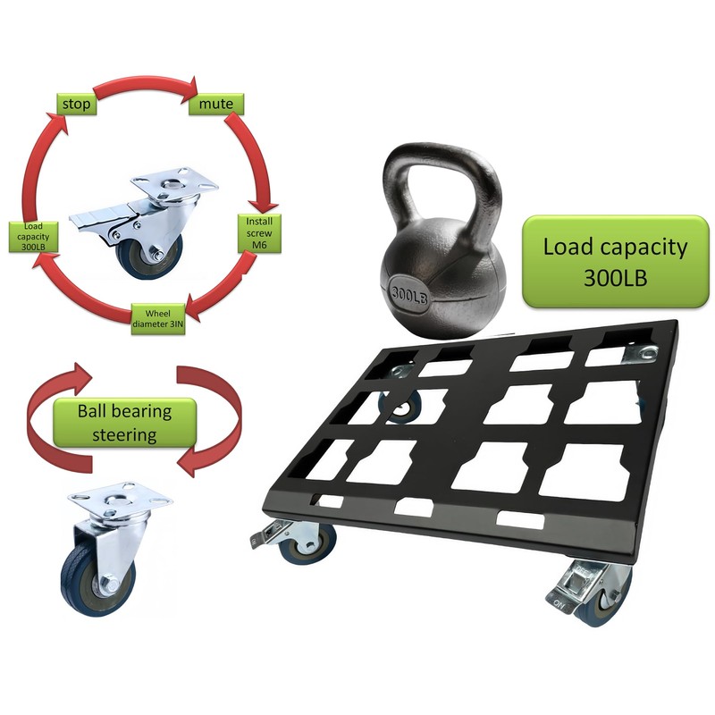 Heavy Duty Tool Box Dolly Compatible with Suitable for Waukee