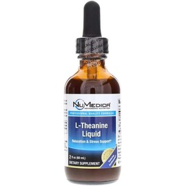 L-teanina líquida de NuMedica (sabor a limón natural), 2 onzas líquidas (60 ml), incluye manzanilla.