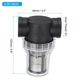PATIKIL G1" Water Pump Strainer Filter, Pipe Water Pump Strainer with 80 Mesh Stainless Steel Filter Screen for Irrigation