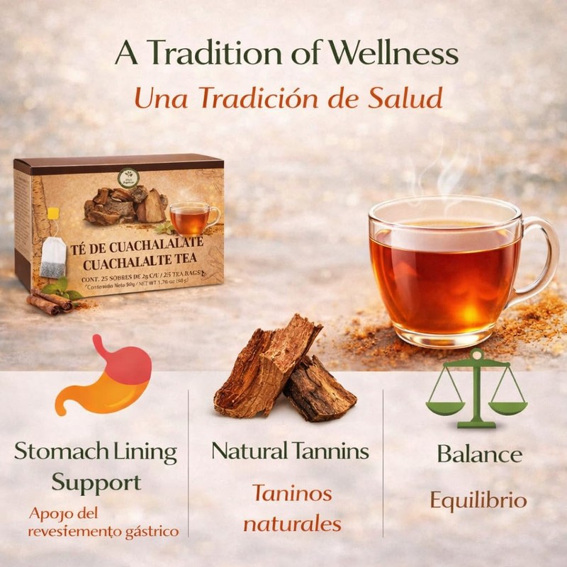Cuachalalate Tea – 25 Tea Bags – 100% Natural Herbal