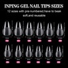 INPING Soft Gel Full Cover Nail Tips, 240PCS Short Almond