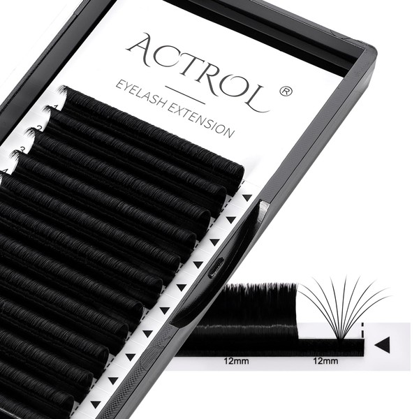 ACTROL Self-Fanning Eyelashes, Easy Fan Lashes, Eyelash Extensions, 0.03 Thickness,