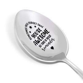 Inspiration Coffee Spoon Gift for Women Men, Birthday Christmas Graduation Gift for Coffee Lovers Friends Coworker Kids, You're Awesome, Engraved Coffee Tea Spoons Stainless Steel