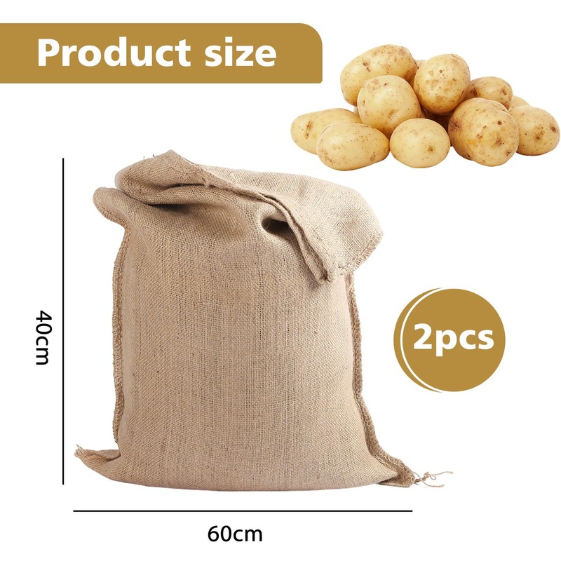 2-Pack Potato Storage Bag, Vegetable Storage Sack, Woven Sand Sack,