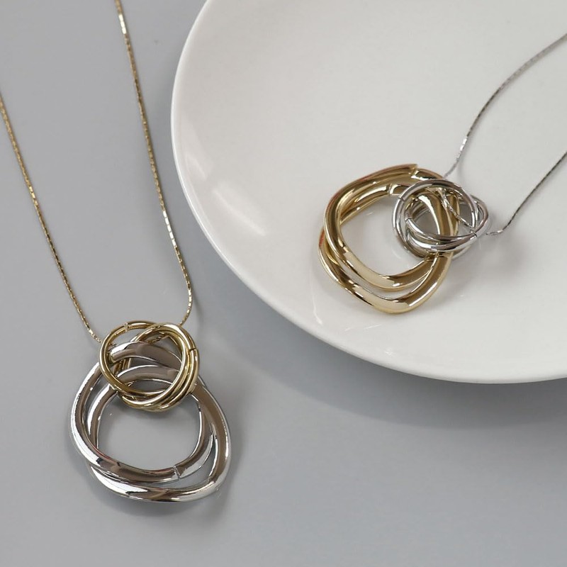 Jewel VOX Necklace, Nickel-Free, Oval, Long Necklace, Metal Allergy-Friendly, Stylish,