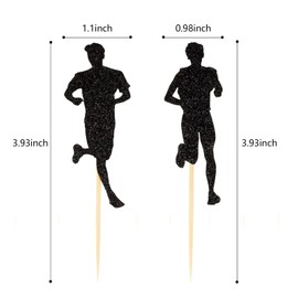 Running Cupcake Toppers Pack of 48 Runner Cupcake Picks for Athletics Marathon Birthday Supplies Party Decoration