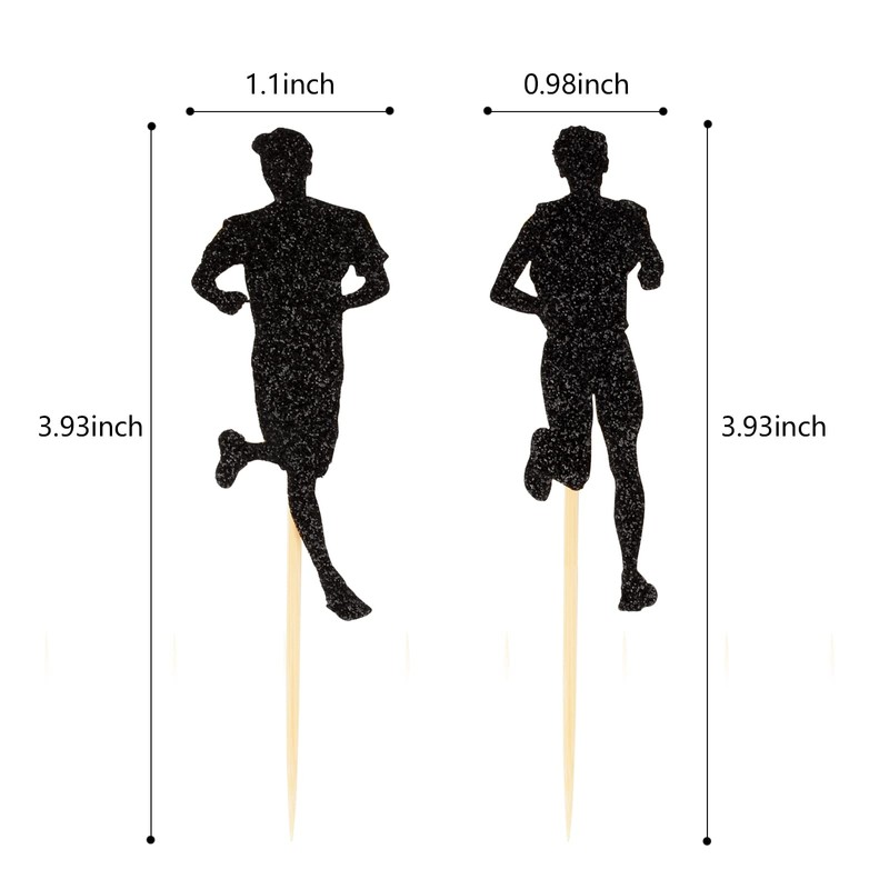 Running Cupcake Toppers Pack of 48 Runner Cupcake Picks for