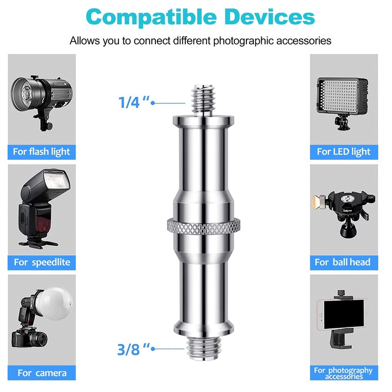 Selens 6 Pcs Standard 3/8 to 1/4 Adapter Thread Screw