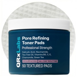 QRxLabs Pore Toner Pads with Salicylic Acid and Niacinamide - Helps Reduce the Look of Enlarged Pores, Makeup Prep - Skin Pore Resurfacing - Acne Treatment Clearing - Daily Pads - 50ct