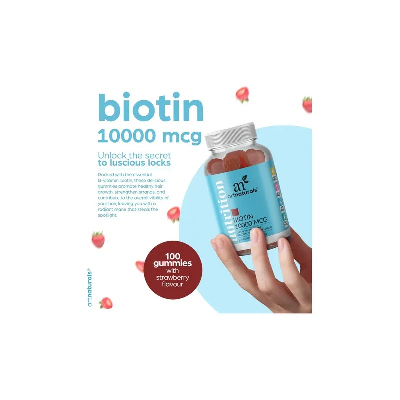 Artnaturals Gomitas Biotina 10000mcg - Crecimiento Cabello