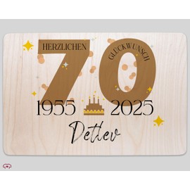 Keepsake Box - Wooden 70th Birthday Box - Gift Box with Name for Men & Women | Ideal for 70th Birthday Cards, Money Gifts & Personal Gifts | Gift Wrapping for