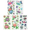 com-four® 25 x Tattoo Sheets with Peel Off Tattoos for