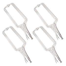 Biugaaufai 4 Pack 18 Inch C-Clamp Locking Pliers with Swivel Pads, Heavy Duty, Adjustable Vise Grip C Clamps for Woodworking and Home Improvement