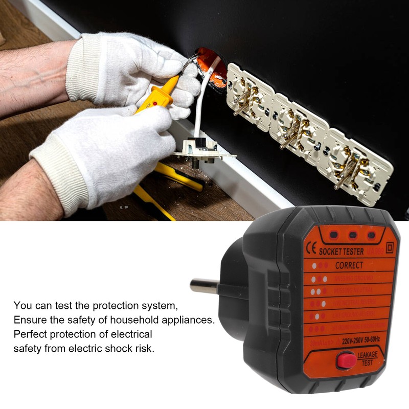 Socket Tester Multifunction Electric Socket Tester Mains Fault Checker Tool