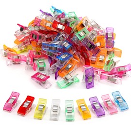 100 Sewing Cloth Clips, Assorted Color Clips for Quilting Supplies Craft Tools, Multi-Purpose Premium Plastic Clips, Notes, Sewing