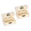 2 Pcs Unfinished Wooden Treasure Box for DIY Crafts (2*Small)