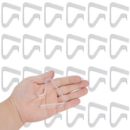 BZUEPRS 64PCS Transparent Clear Tablecloth Clips, 24PCS Plastic Table Cloth Holder Clips and 40PCS Double Sided Mounting Tape Adhesive Dots Table Cover Clips for Indoor & Outdoor Activities, Picnic