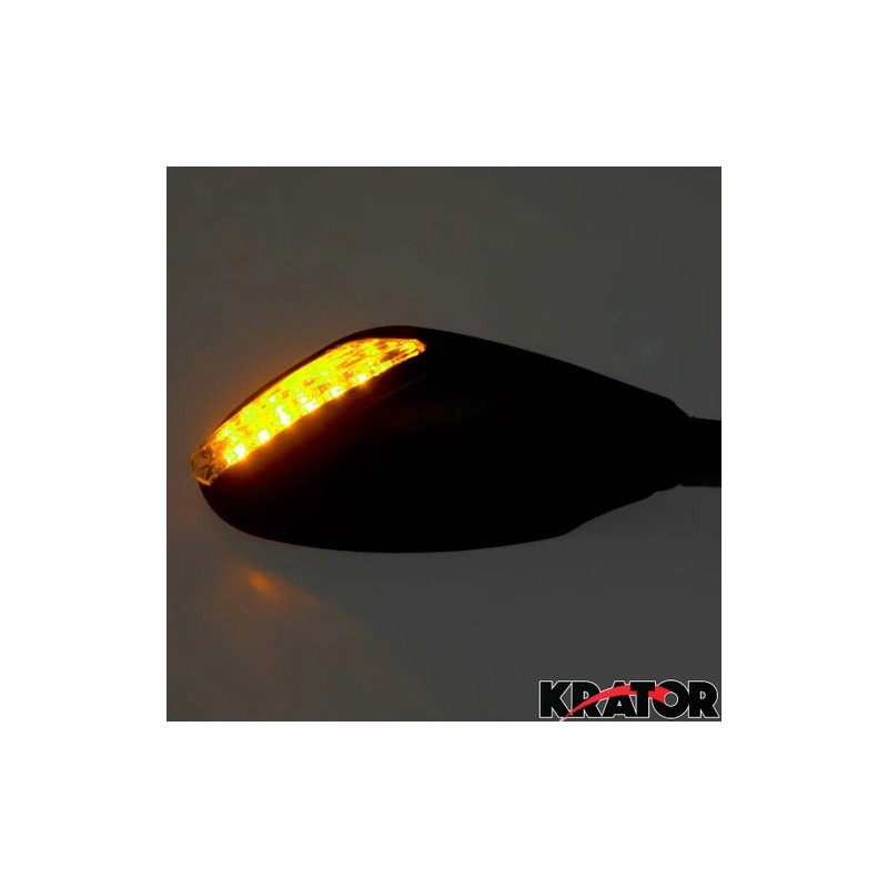 Krator Mirrors w/ Signals Black For Buell Thunderbolt S2 S3