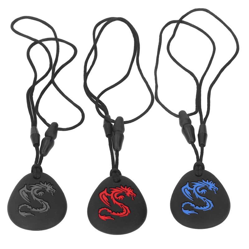 3pcs Baby Teethers Necklace Silicone Refrigerable Heat Resistant Soothing Gum