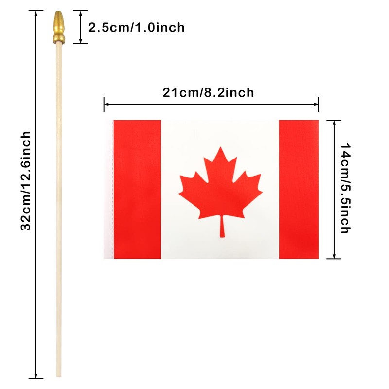 QQSD Canada Small Flag Canadian Stick Mini Hand Held Flags