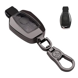 [LETINGFAR] Key Case for Benz, Smart Key Case, Key Cover Alloy TPU, Designed for Benz B, 3 Buttons, Key Holder for Benz E200L, E300L, C180L, C200L, C260L, GLC, A200L, A180L, etc, Black