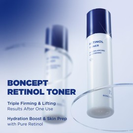 BONCEPT Retinol Toner - Boosting & Hydrating Facial Toner with Retinol & Bakuchiol, Gentle Pore-Tightening K-Beauty, 4.56 fl. oz. 135 ml