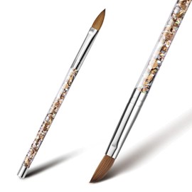 Acrylic Nail Brush - Easkep 1 Pcs Kolinsky Acrylic Nail Brush for Acrylic Application Pincel Para Acrilico Kolinsky for Nails Extension Carved Acrylic Powder with Liquid Glitter Handle (Size 12)