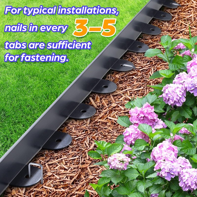 Jorvila Landscape Edging, 1.5" x 60' Plastic Garden Edging with