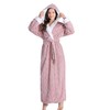 Dowesrobe Women's fluffy hooded plush robes Winter warm and soft