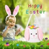 Easter Bunny Basket for Kids, Plush Lovely Buckets for Eggs