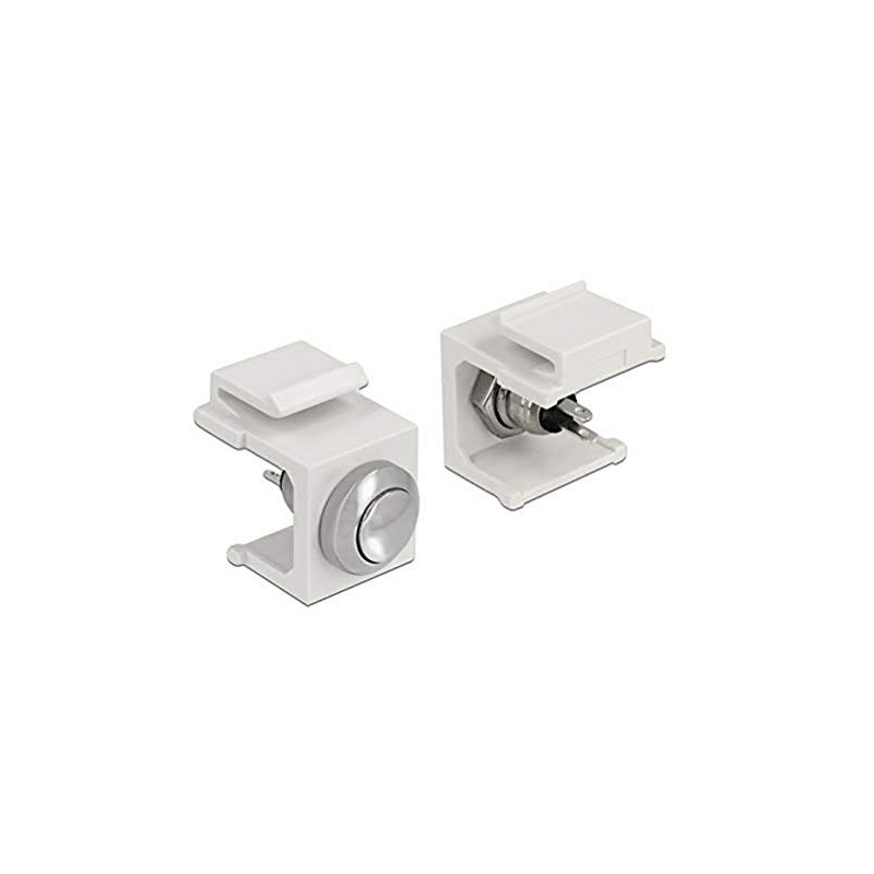 Delock Keystone Push Button Snap-in Mounting for Various Brackets White