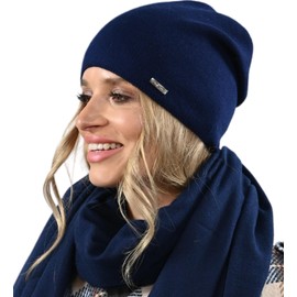 Alur EKO Women's Beanie Winter Hat Knitted Hat Warm Elastic Elegant Winter Hat Soft Yarn Stylish Universal Warm, Grenade