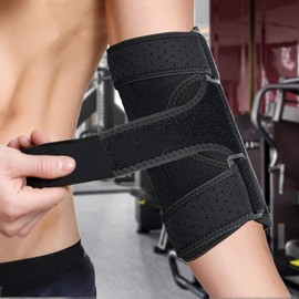 Elbow Support Sleeve, Elbow Immobilizer, Removable Metal Splints, Adjustable Arm Support for Sport Golf Weightlifting