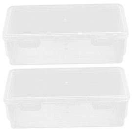 KOMBIUDA 2pcs Storage Box Set Medium Organizer for Desk Accessories Classroom Office Makeup Versatile Storage Container Lid for Stationery Hair Clips