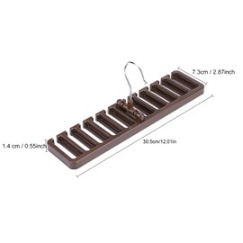 Jaugufiy 2 Pack Necktie and Belt Hanger Tie Belt Organizer Scarf Rack Organizer Hanger Holder Closet Wardrobe Space Saver Belt Rack with Hooks for Storage Necktie,Belt Scarf (Brown)
