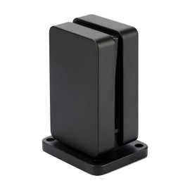 3TO Glass Clamp - Black Glass Railing Clamp Square Modern Design for Glass Panels and Deck Railings with Base Cover 2pcs
