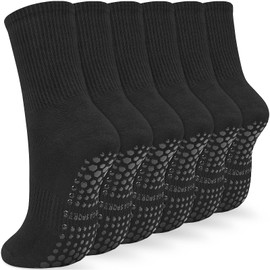 KOOOGEAR 3 Pairs of Stopper Socks Yoga Socks Women Non-Slip Socks for Barre Pilates Ballet Dance Trampoline, 3 Pairs Black