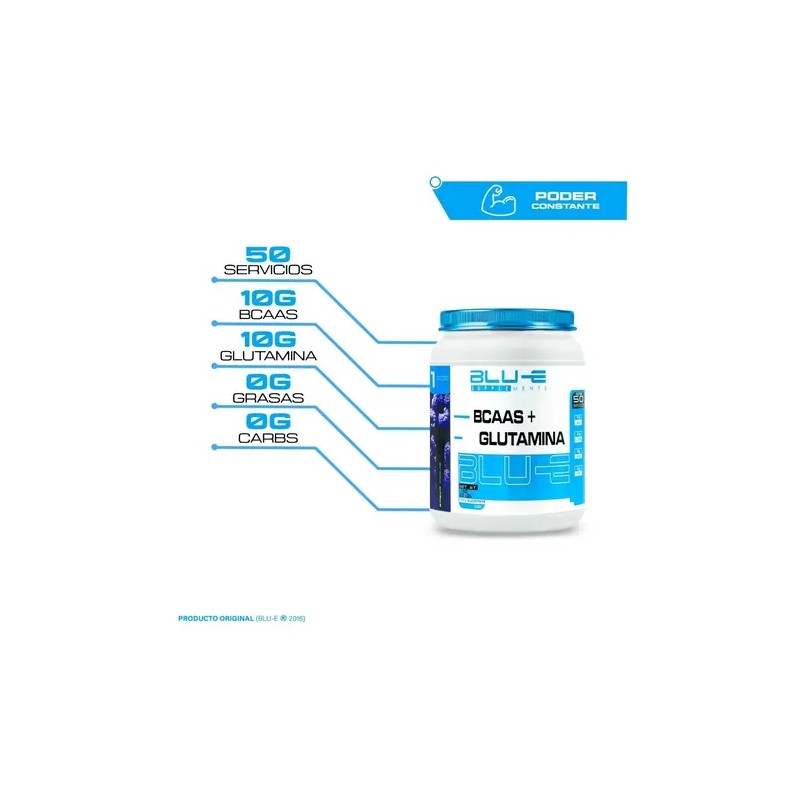 Aminoácidos Bcaas + Glutamina Blu-e 1kg Varios Sabores Full