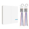 Wireless Lights Switch Kit, Thinkbee 2 Gang Wall Switch with