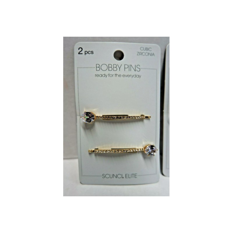 2 Scunci Elite Jeweled Bobby Pins