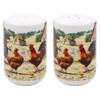 Salt & Pepper Shakers Pots Mills Ceramic Fine China Cockerel & Hen Farm Design