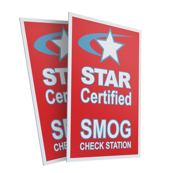 Star Certified Smog Check Station (2-Pack) 24" x 36" Plastic