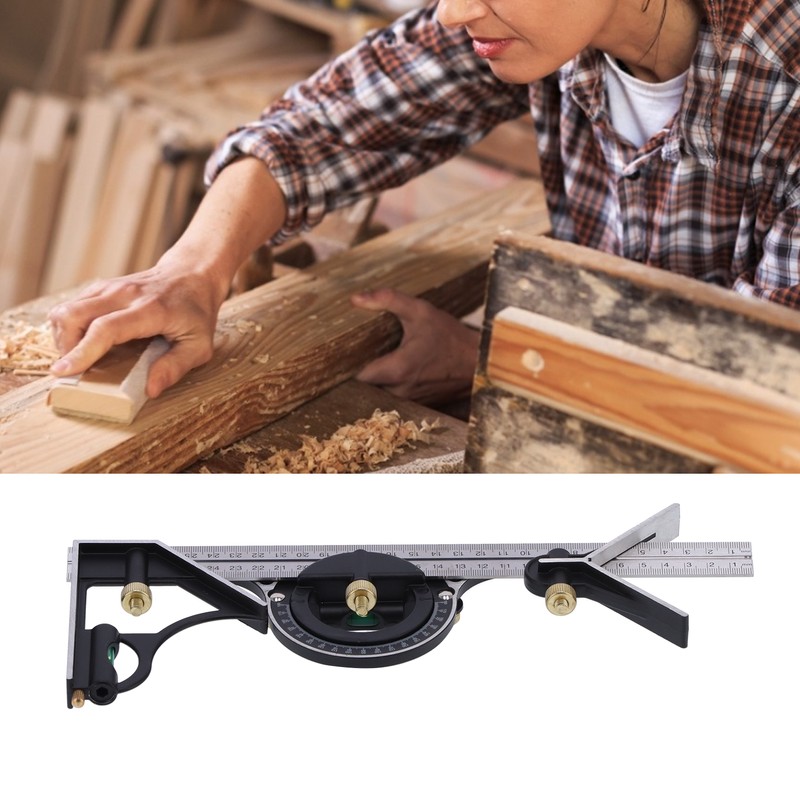 Combination Ruler Stainless Steel Caliper Protractor Angle Guage Woodworking Measure